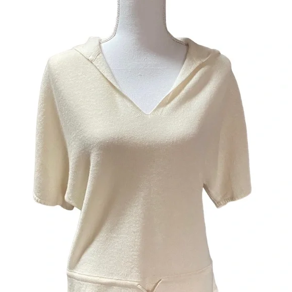 Vineyard Vines hooded sweater stripe Cashmere/Linen, SZ medium, ivory, (NWT) - Picture 7 of 14